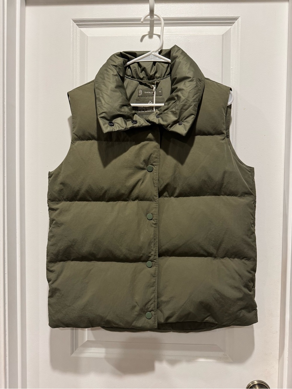 Everlane Olive Green Quilted Puffer Vest